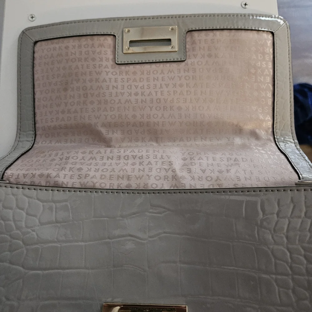 Kate Spade French Gray Croc Knightsbridge Doris Satchel - Picture 9 of 13